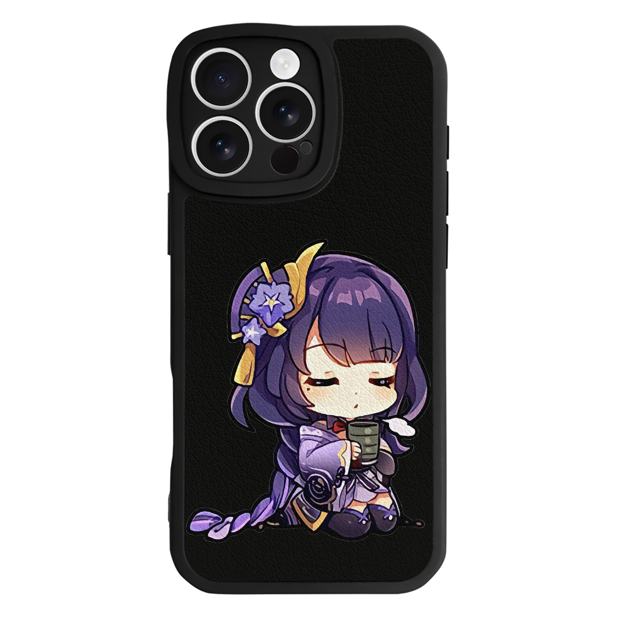 げんし神 雷電将軍 らいでんしょうぐん genshin Raiden Shogun 【iPhone 16シリーズ対応】シリコンスマホケース（レザー調） 材質：シリコン